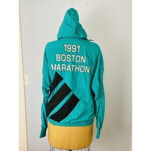 Rare Adidas 1991 Boston Marathon Windbreaker Jacket Size M Running Jacket